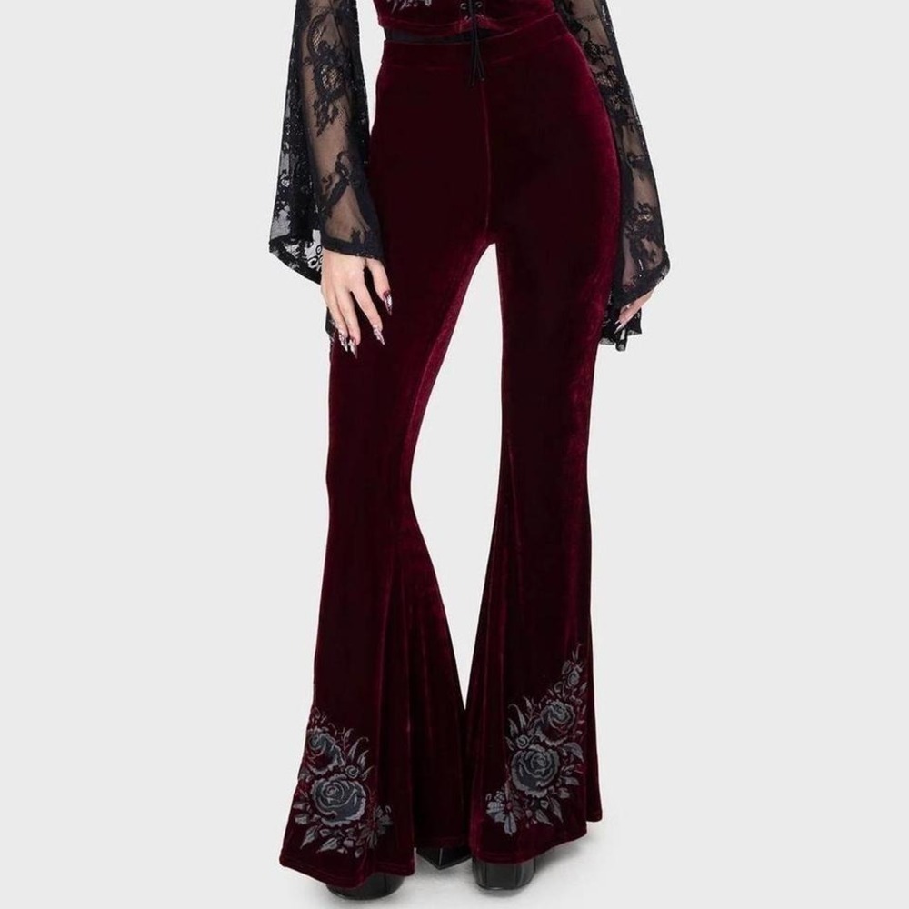 A devils rose Flared trousers goth whimsigoth western goth 3X